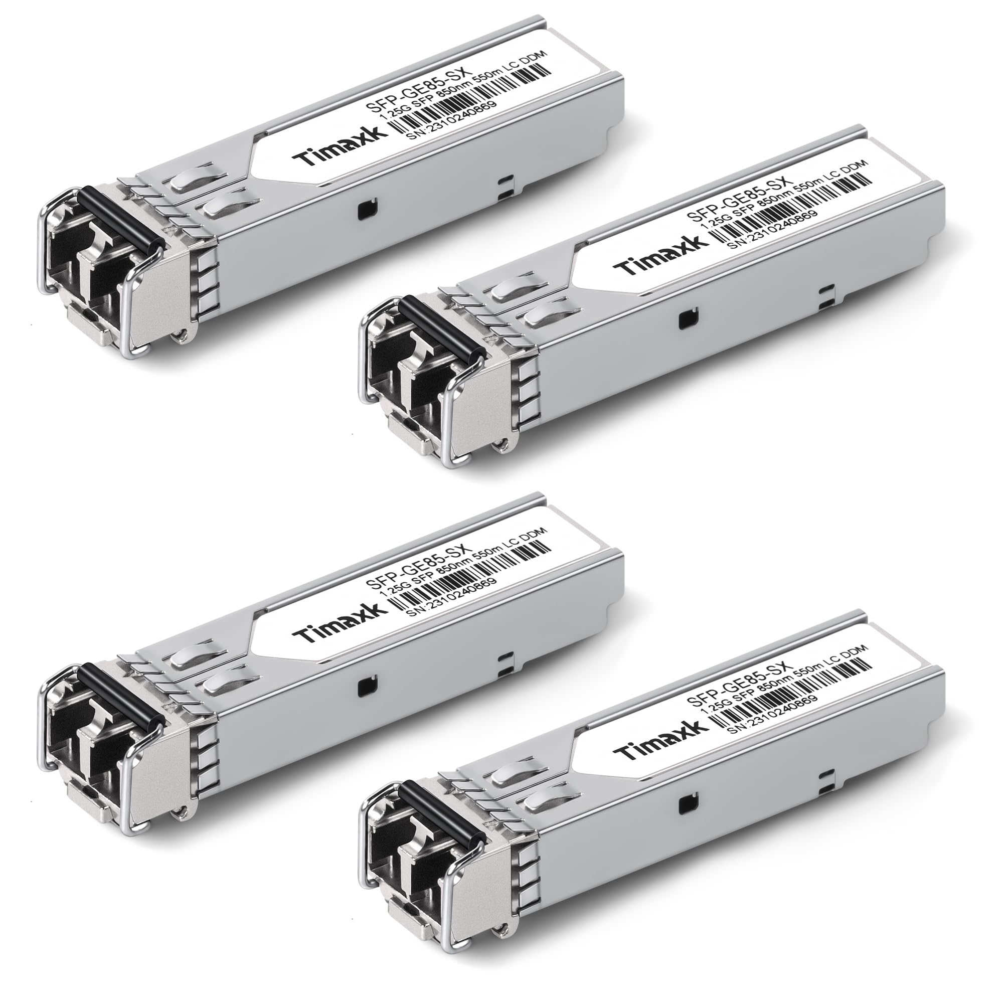 Timaxk Timaxk 1.25G SFP 1000Base-SX 850nm MMF Fiber Transceiver for Cisco Meraki Ubiquiti Mikrotik Intel Netgear D-Link Qnap Linksys and More