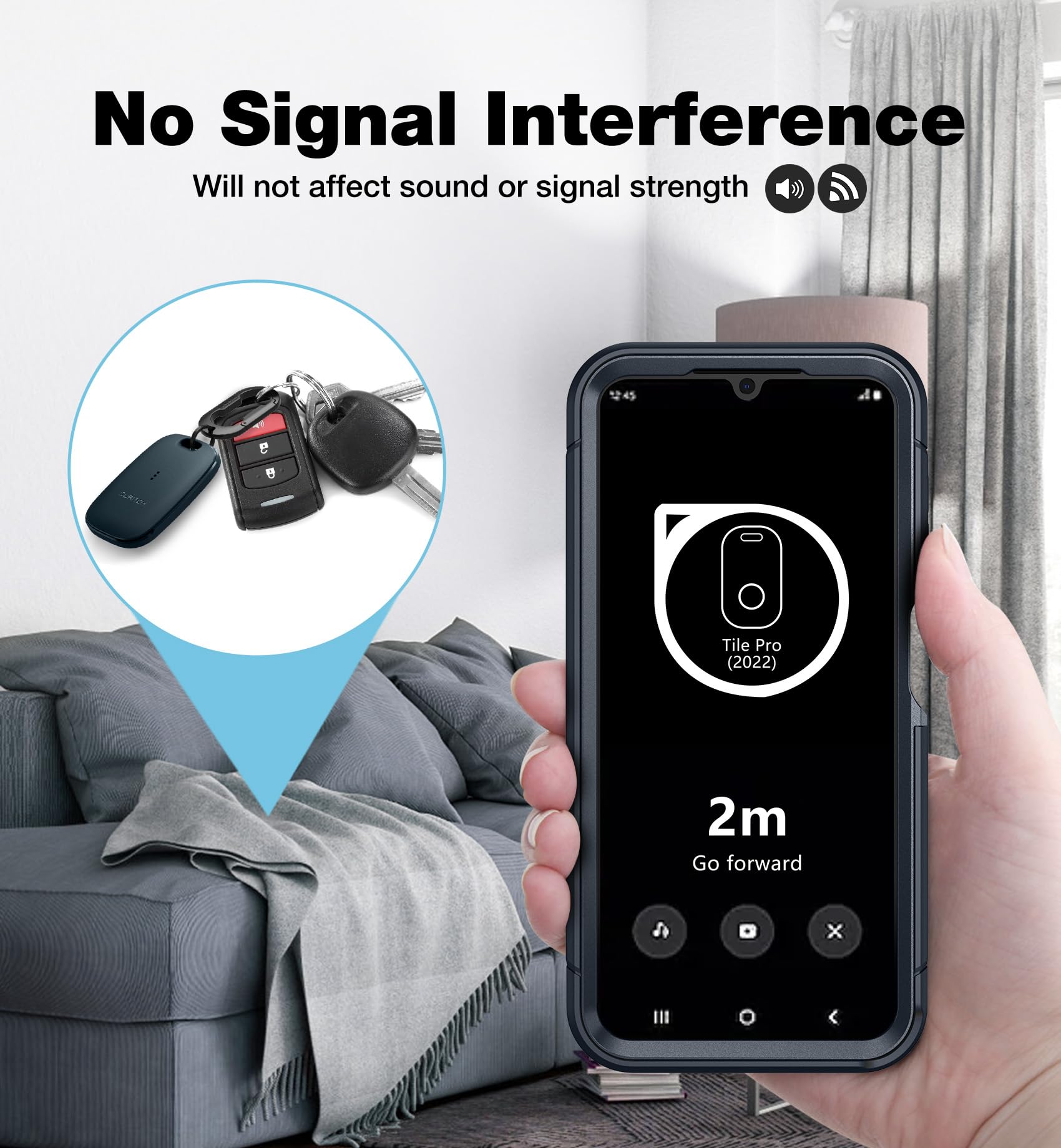 SURITCH SURITCH Tile Pro 2022 Case with Anti-Lost Carabiner Protective Cover Keychain in Greenish Blue - View 7 of 7