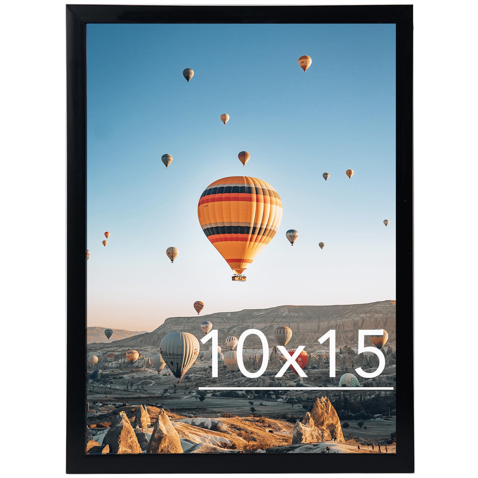 JCJMY JCJMY 10x15 Black Picture Frame for Wall Hanging Horizontally or Vertically Shatter Resistant Plexiglass Ideal for Gallery Display