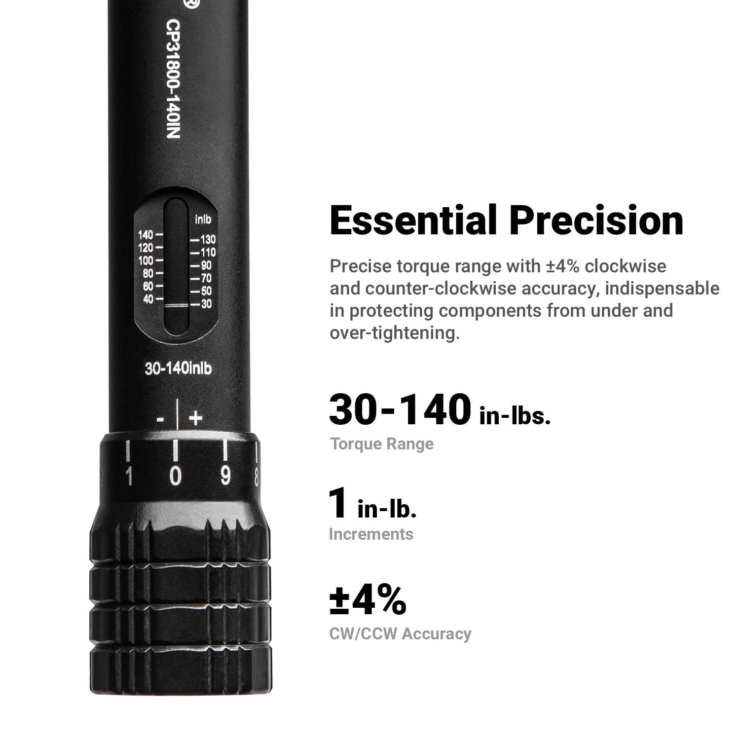 Capri Tools Capri Tools 1/4 Drive Mini Torque Wrench Set 30-140 in lbs for Precision Tightening - View 3 of 7