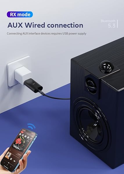 Gentechvvybuy Bluetooth 5.3 Transmitter Receiver Wireless USB Adapter for TV PC Home Car Stereo Low Latency Music Streaming Handsfree Calls - View 9 of 11