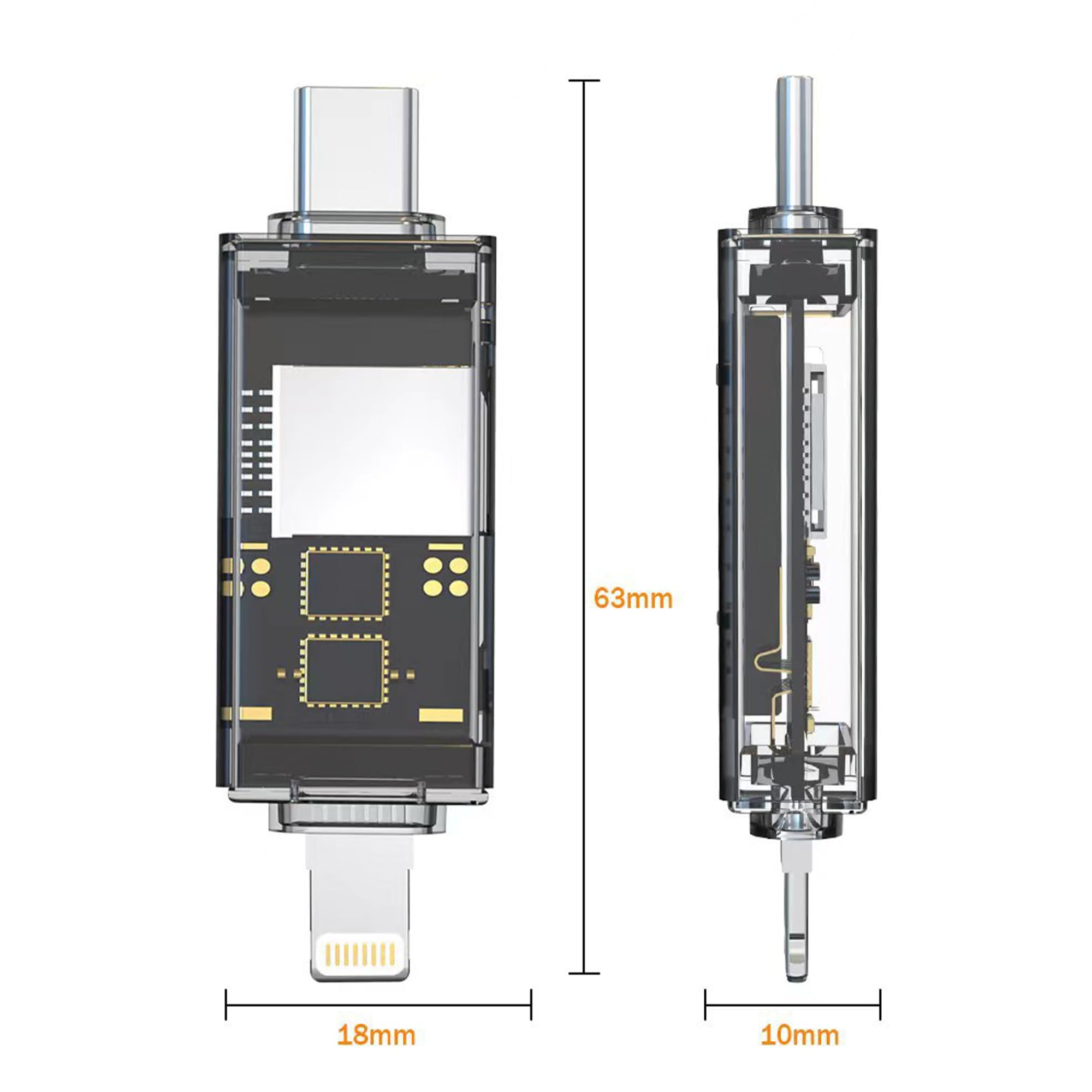 Darcappria 2 in 1 SD Card Reader for iPhone 15 14 13 Pro Max iPad Mini MacBook Plug and Play Micro SD TF Card Reader with Lightning and USB 3.0 Dual Slot - View 6 of 6