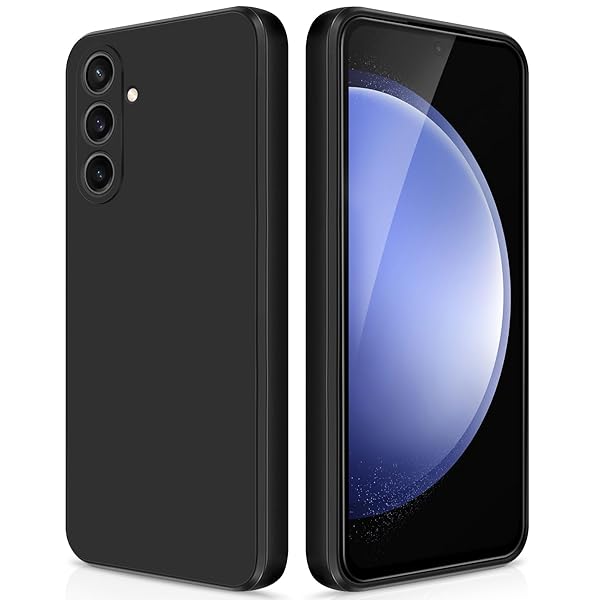 GiiYoon GiiYoon Silicone Case for Samsung Galaxy S23 FE Full Body Soft Touch Shockproof Cover with Camera Protection and Microfiber Lining Black