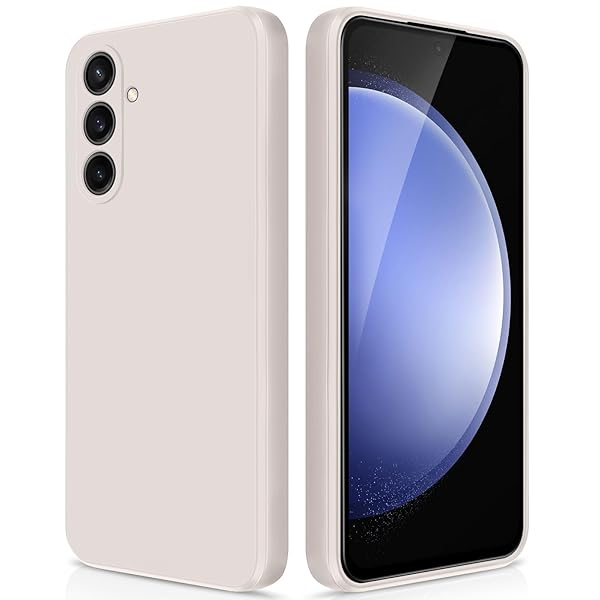 GiiYoon GiiYoon Silicone Case for Samsung Galaxy S23 FE Full Body Soft Touch Shockproof Cover with Camera Protection Off White