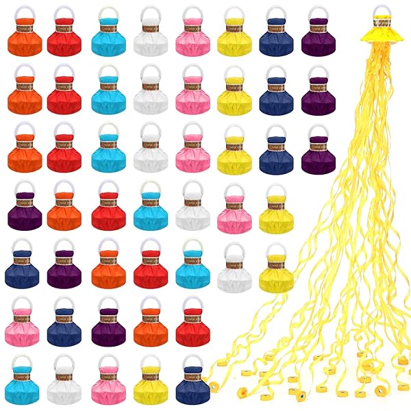 Arrowbash Arrowbash 48 Pcs Confetti Poppers Hand Throw Streamer for Christmas Birthday Wedding New Years Party Graduation Celebration Multicolor