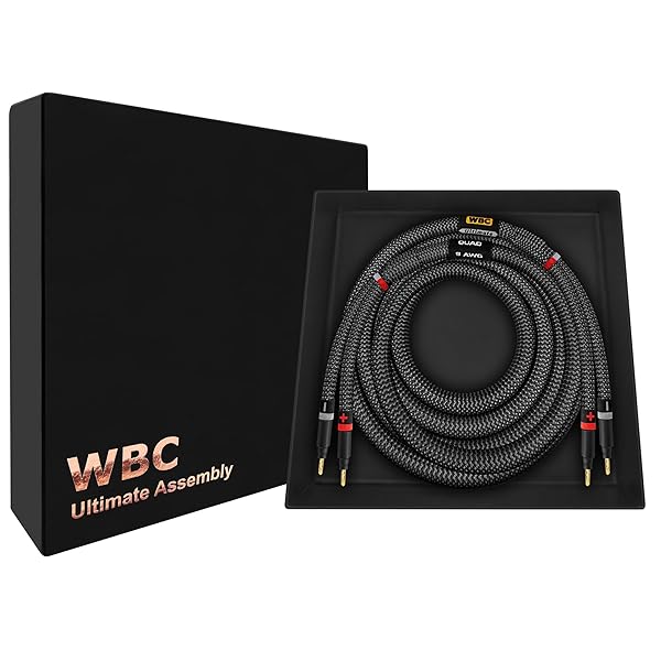 Worlds Best Cables 12 Foot Ultimate 9 AWG Ultra Pure OFC Premium Audiophile HiFi Single Speaker Cable with Eminence Gold Banana Plugs