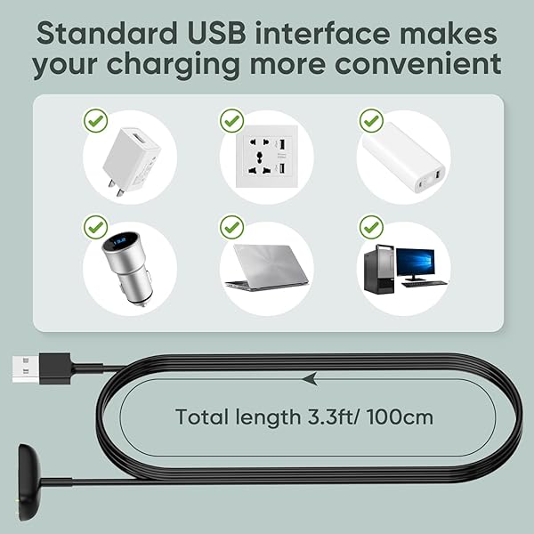 BLIKEJIN BLIKEJIN Charging Cable for Fitbit Charge 6 3.3ft Replacement Charger Fast Charging Accessory - View 8 of 9