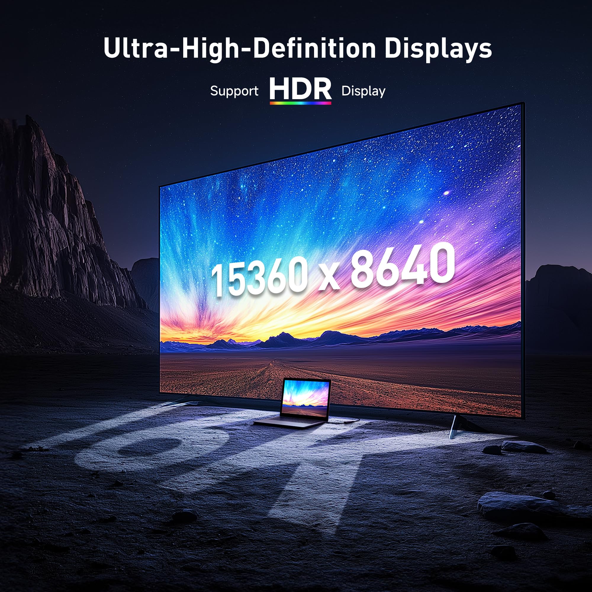 Cable Matters Cable Matters 80Gbps USB C to DisplayPort 2.1 Adapter 16K 8K 4K HDR Thunderbolt 5 USB4 Compatible with MacBook Pro iPad Pro XPS Surface Pro - View 4 of 7