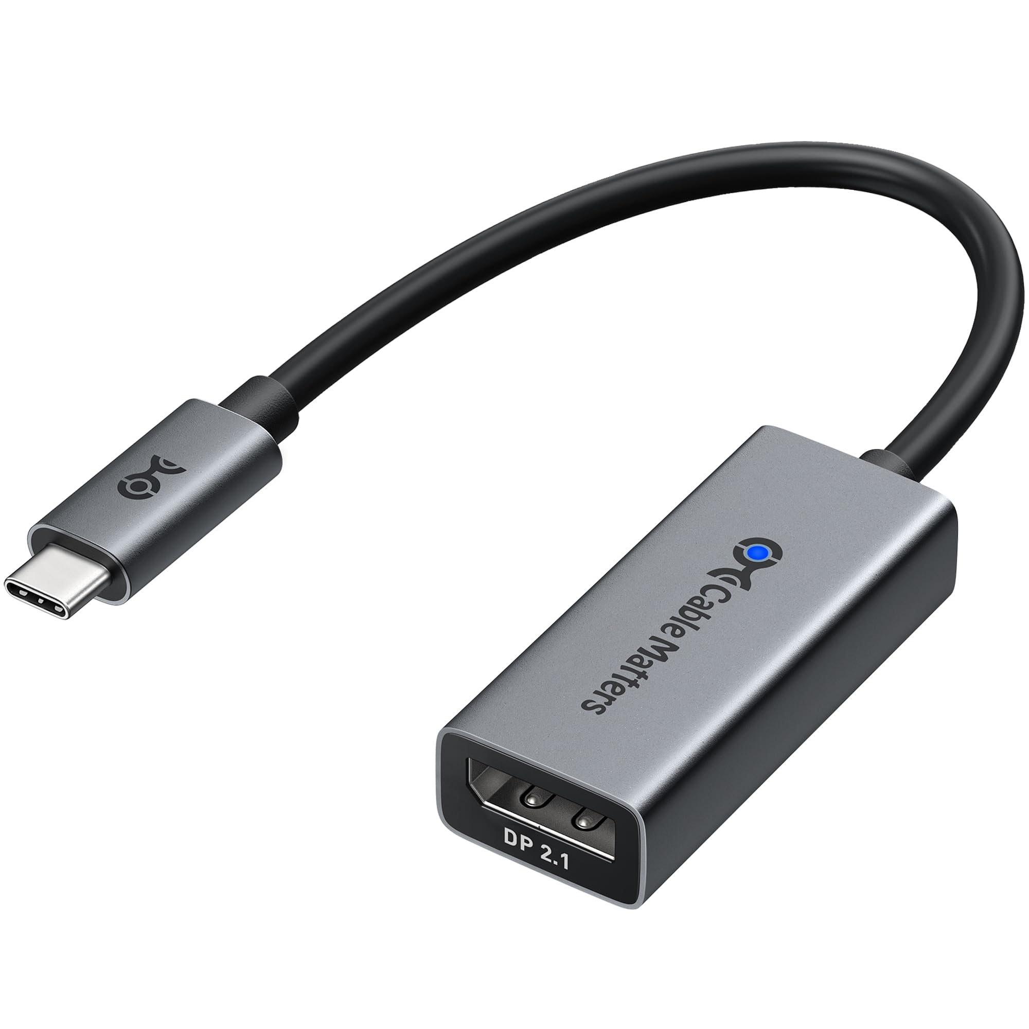 Cable Matters Cable Matters 80Gbps USB C to DisplayPort 2.1 Adapter 16K 8K 4K HDR Thunderbolt 5 USB4 Compatible with MacBook Pro iPad Pro XPS Surface Pro