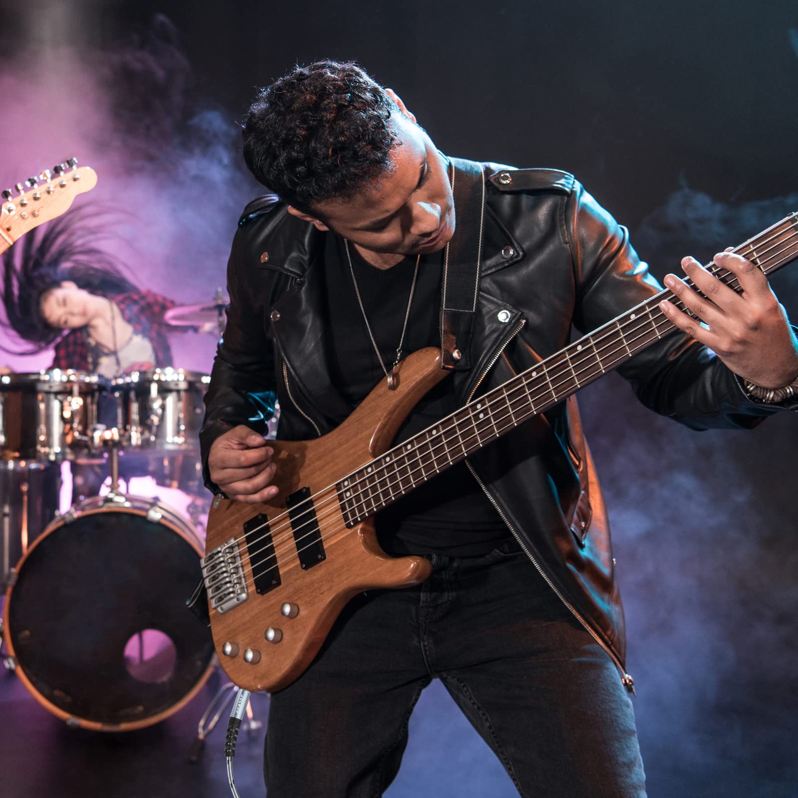 JOLGOO JOLGOO 1/4 Inch TRS Instrument Cable 20 FT 2-Pack for Guitar Bass Keyboard Mixer Amplifier Speaker and Electric Mandolin - View 4 of 6