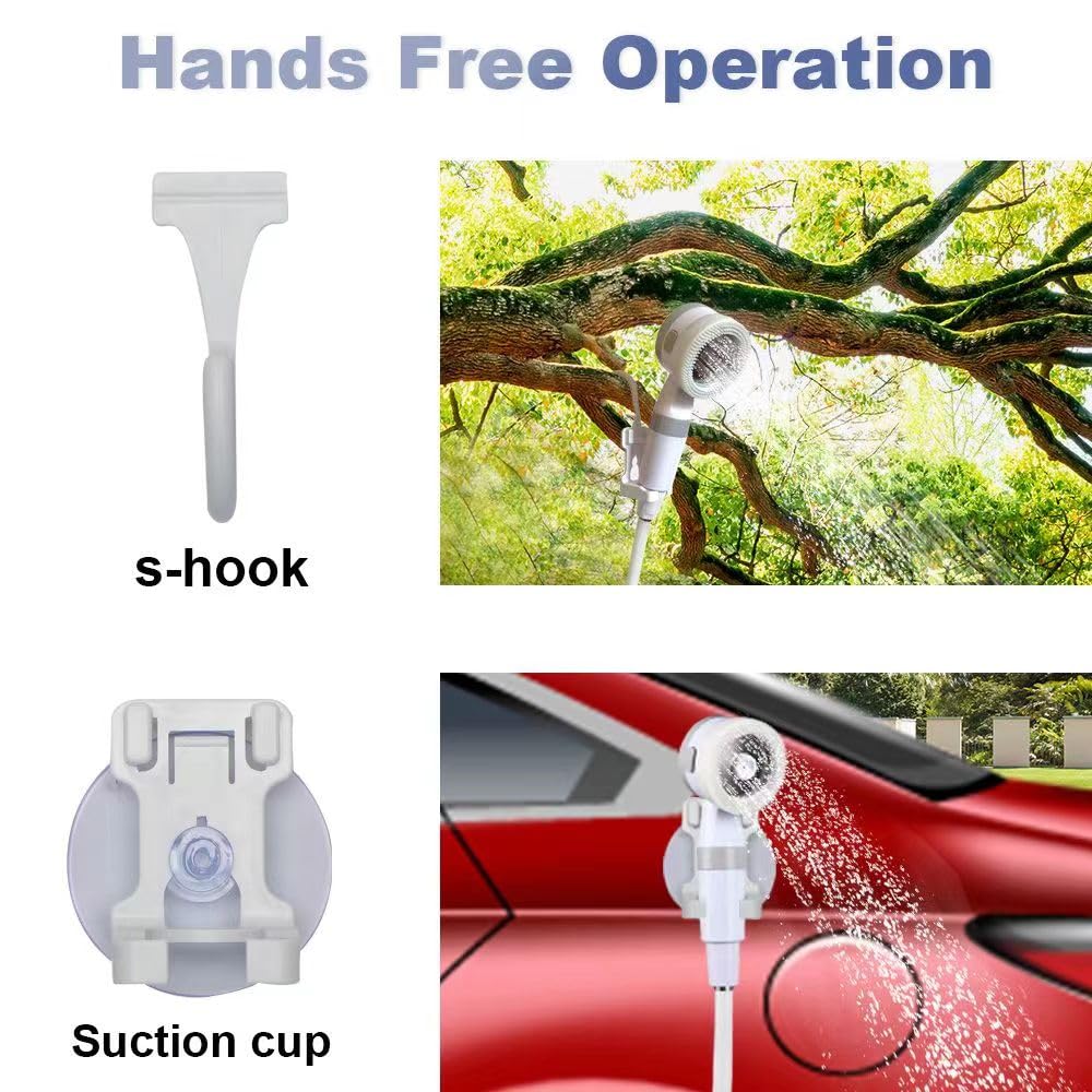 Le Bomlu Portable Camping Shower Pump - Rechargeable Outdoor Shower Head Sprayer, Pumps Water from Bucket. Experience Refreshment Anywhere, Perfect for Camping, Hiking, Travel, Car Washing & Pet Cleaning - View 2 of 7