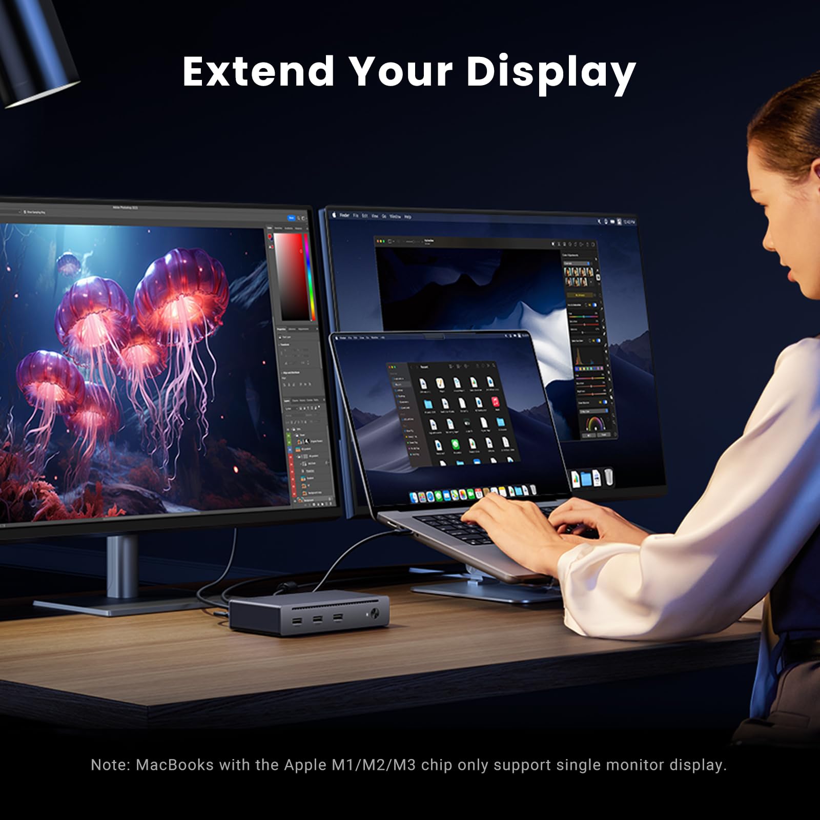 UGREEN UGREEN Revodok Max 208 Thunderbolt 4 Dock 8-in-1 Hub with Dual 4K and 8K Display Support for Mac M1 M2 M3 M4 Pro Max - View 3 of 9