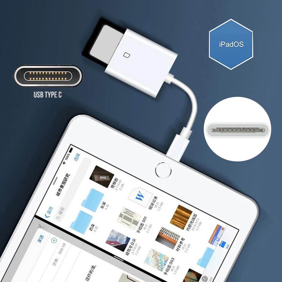 CY CY USB 2.0 Type C Card Reader Adapter for SD SDXC SDHC Compatible with MAC Laptop Tablet Phone - View 5 of 7