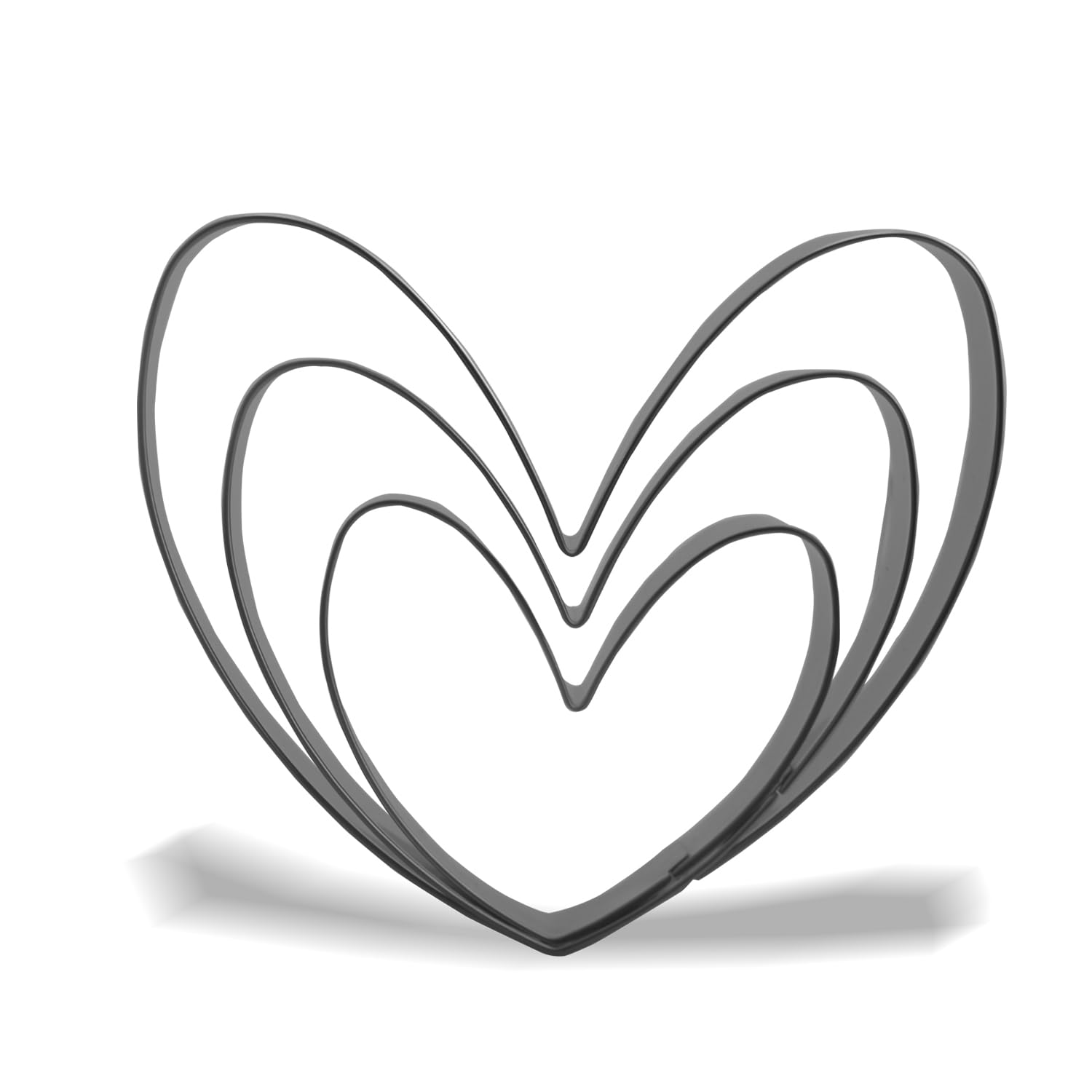 Keewah Keewah Heart Cookie Cutter Set 5 4 3 Inch 3 Piece Stainless Steel for Baking and Decorating Cookies