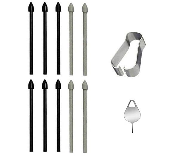 10 Pcs Replacement S Pen Tips for Samsung Galaxy Tab S9 Ultra, Plus & FE - Includes Sim Eject Pin (Black)