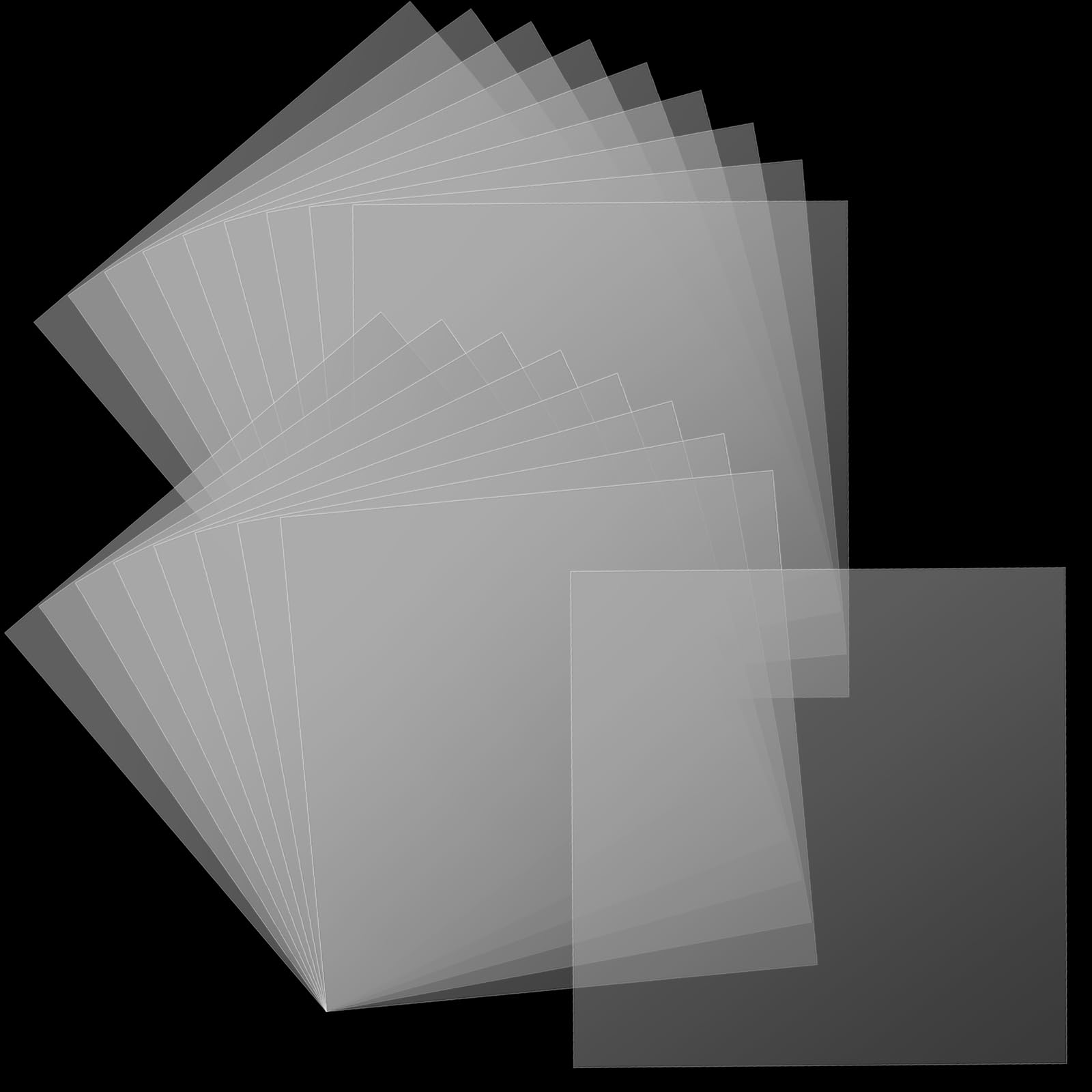SENJEOK SENJEOK 20 PCS Mylar Stencil Sheets 12x12 Inch Transparent Template Material for DIY Projects