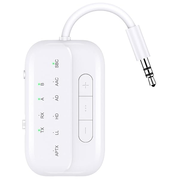 Beeitzie Bluetooth Transmitter Receiver 2 in 1 V5.3 Wireless Adapter for Airplane TV PC Gym Switch Supports 2 AirPods Headphones AptX Low Latency HD