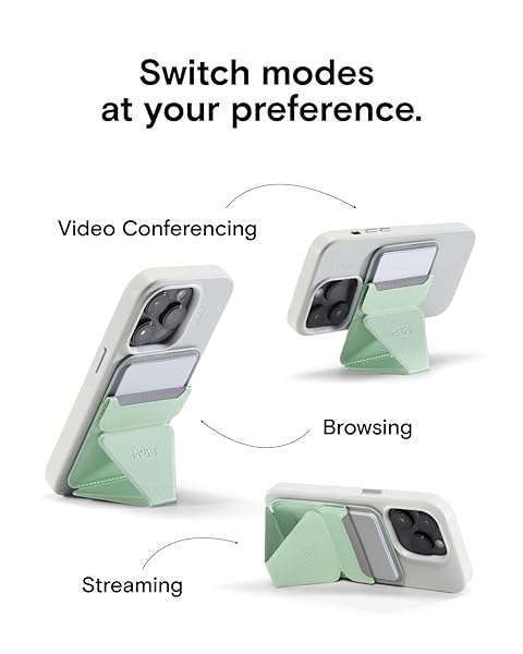 MOFT MOFT Magnetic Wallet Stand for iPhone 16/15/14/13/12 - Adjustable Angle & MagSafe Compatible - Peppermint Color - View 5 of 10