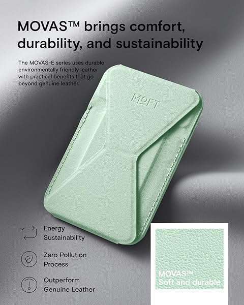 MOFT MOFT Magnetic Wallet Stand for iPhone 16/15/14/13/12 - Adjustable Angle & MagSafe Compatible - Peppermint Color - View 6 of 10