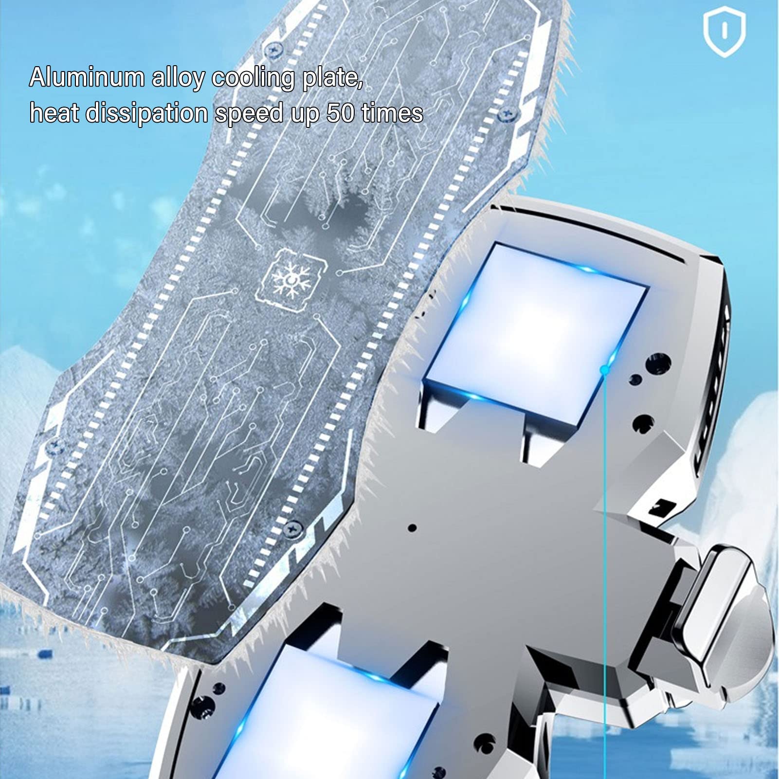 GOWENIC Cell Phone Cooler Dual Core Semiconductor Cooling Fan Low Noise Aluminum Alloy for Gaming and Live Streaming - View 4 of 9