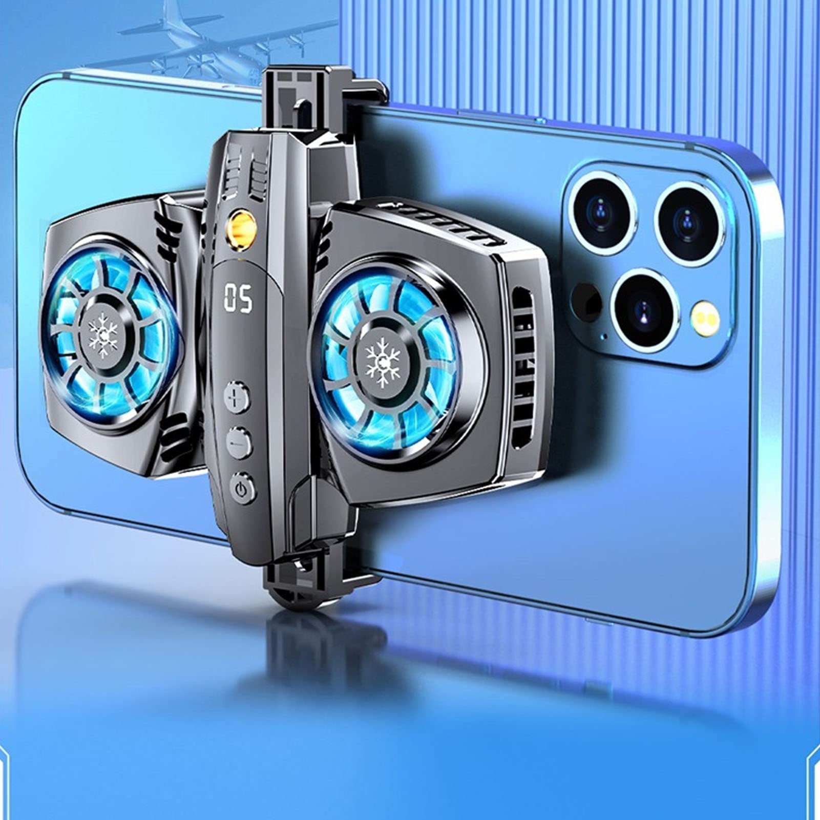 GOWENIC Cell Phone Cooler Dual Core Semiconductor Cooling Fan Low Noise Aluminum Alloy for Gaming and Live Streaming - View 5 of 9