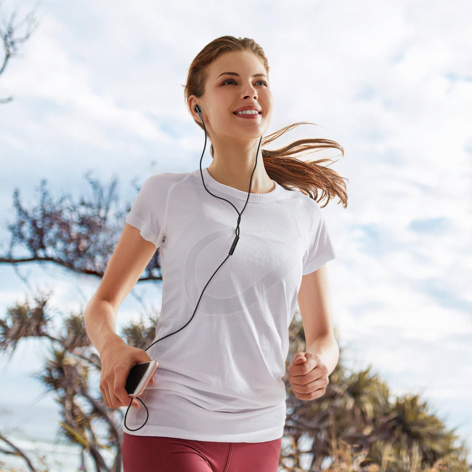 viken Viken Wired Earbuds with Microphone and Volume Control Heavy Bass Noise Isolation Compatible with iPad Laptop MP3 Phones Black - View 6 of 7