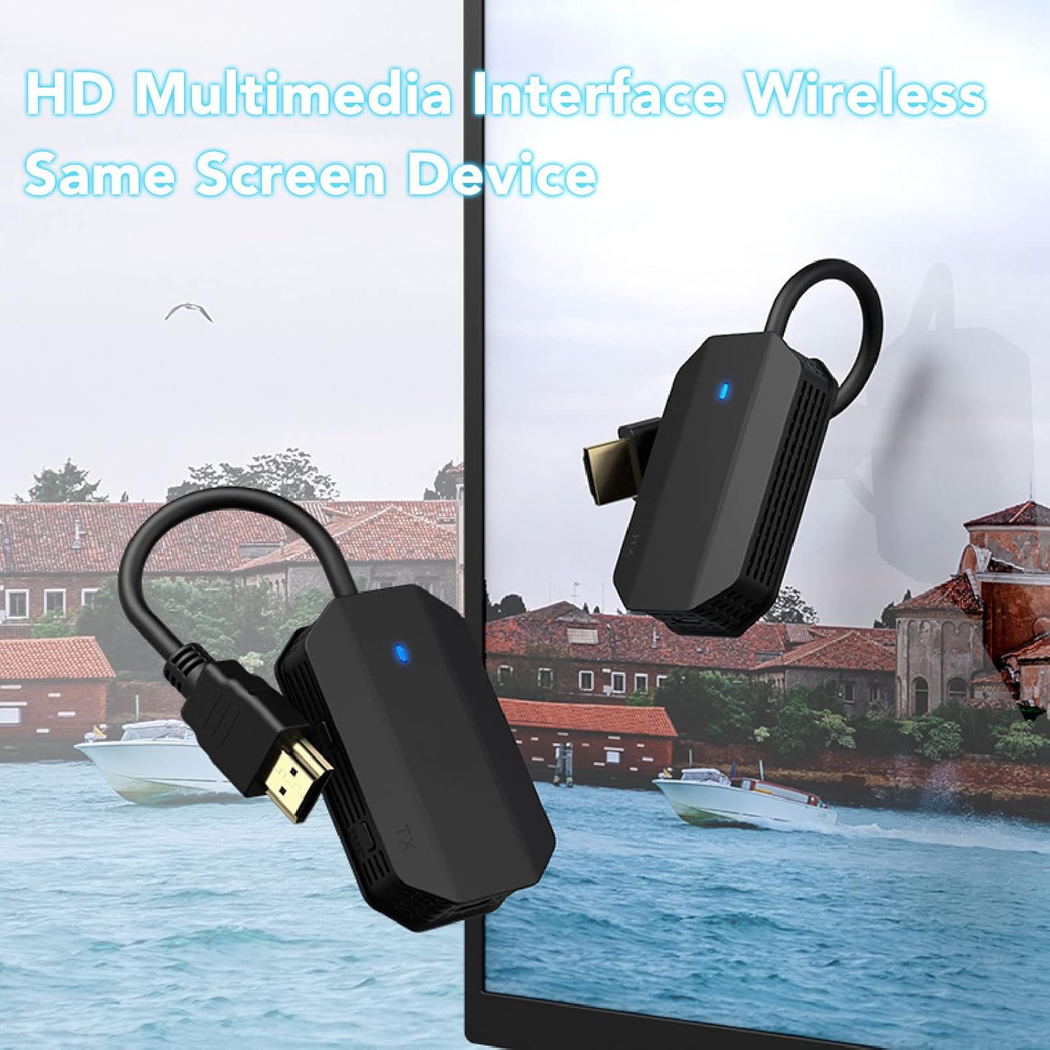 ASHATA HDMI Transmitter and Receiver 4K 5G Display Extender for Mobile PC Laptop Phone TV Multi Screen Synchronized Player - View 2 of 9