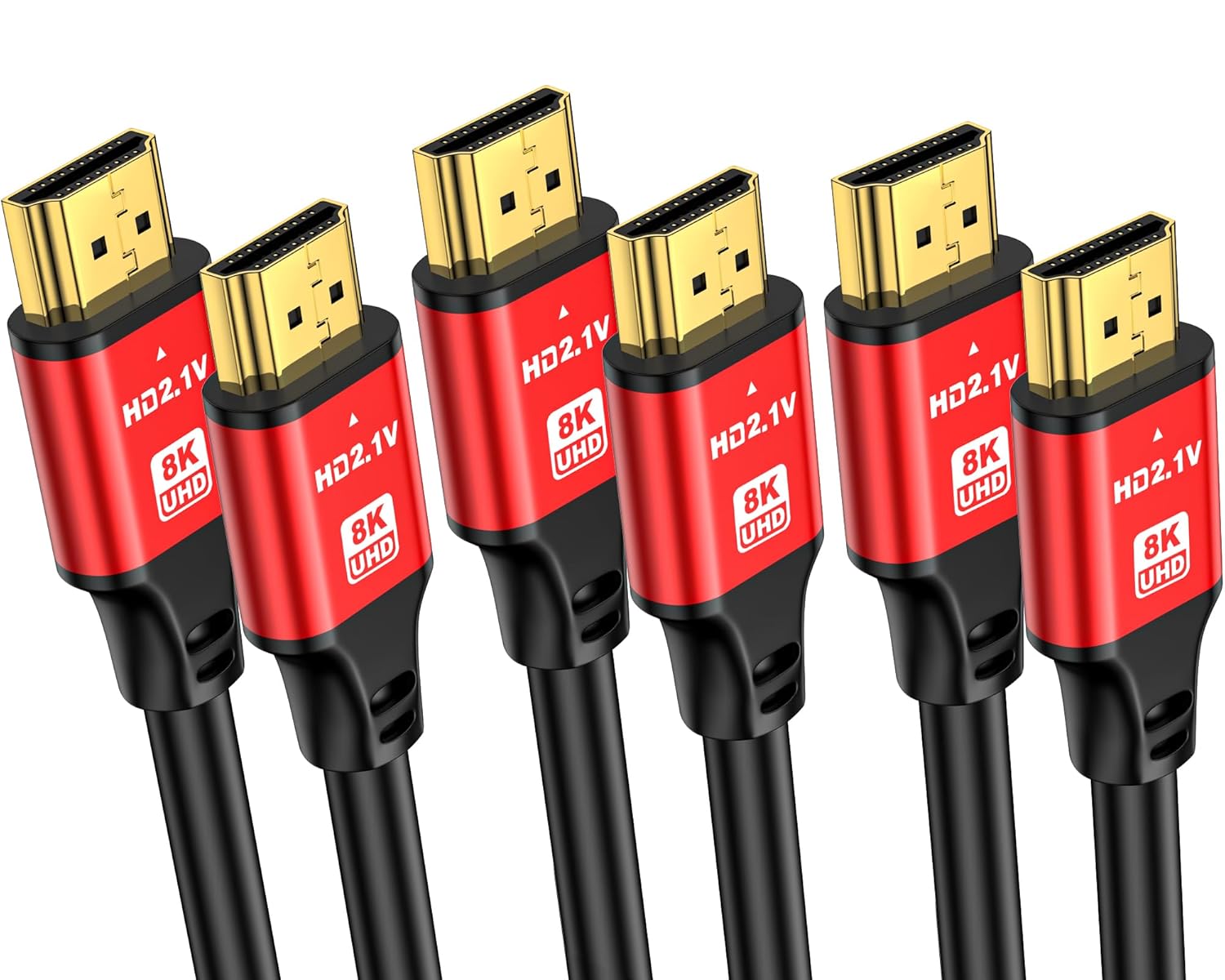 jojobnj Jojobnj HDMI Cable 10FT 2-Pack High Speed 48Gbps 8K 4K Compatible with Roku TV PS5 Laptop Blu-ray HDR 10 eARC 3D - View 8 of 9