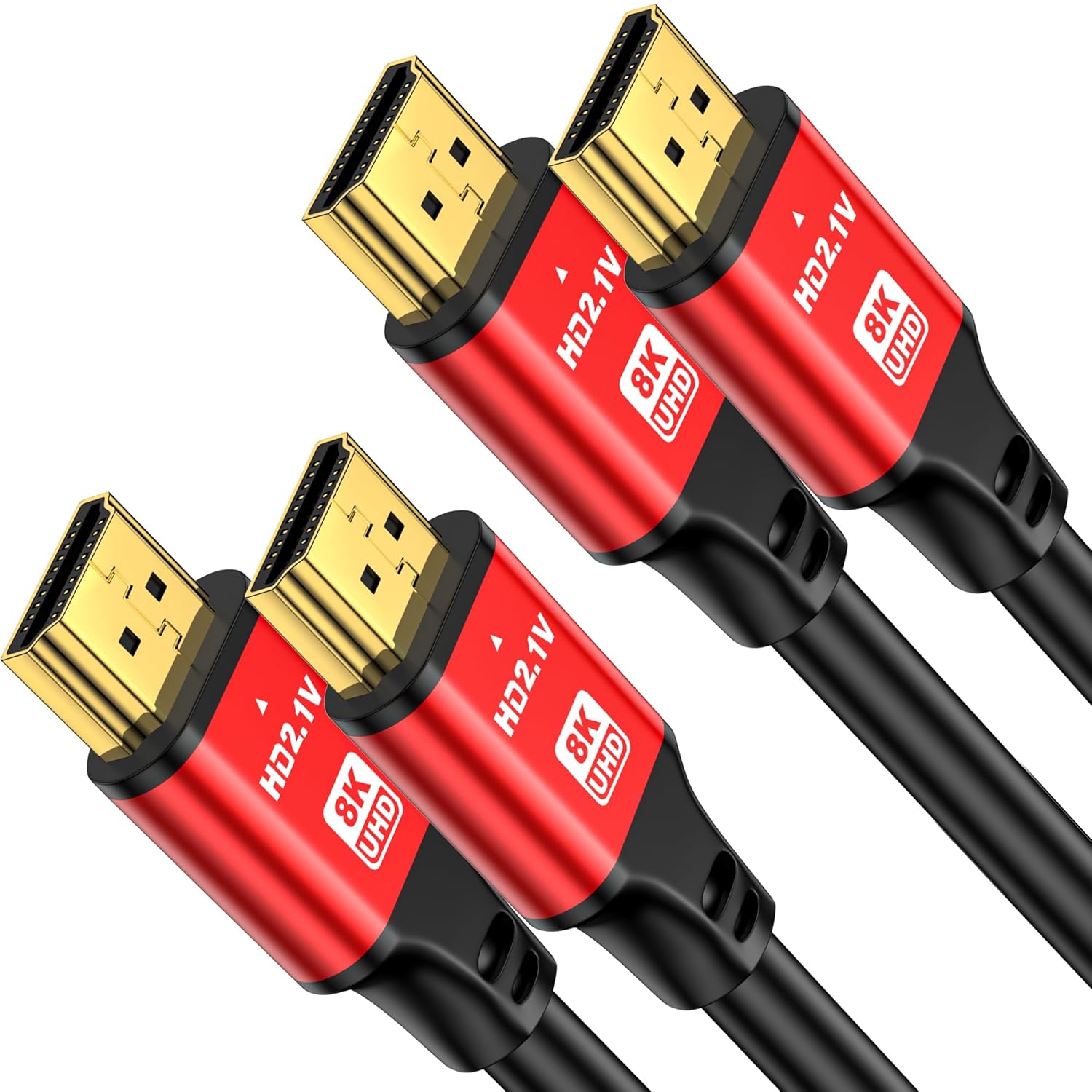 jojobnj Jojobnj HDMI Cable 10FT 2-Pack High Speed 48Gbps 8K 4K Compatible with Roku TV PS5 Laptop Blu-ray HDR 10 eARC 3D