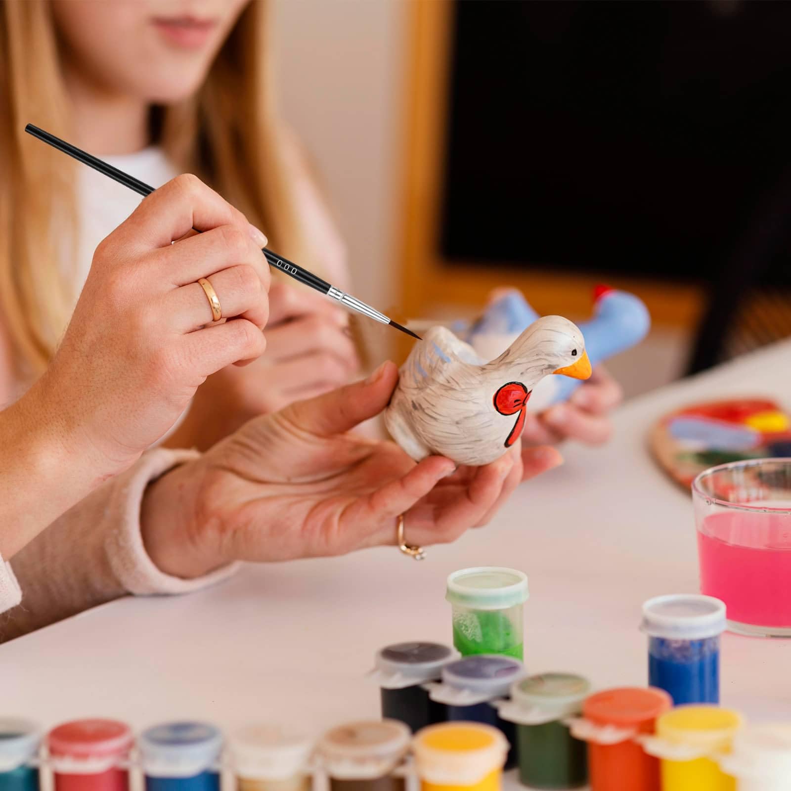 anezus Anezus Tiny Detail Paint Brushes Set 30 Pcs Fine Liner Brushes for Miniature 40k Model Crafts Watercolor Acrylics Oil - View 2 of 7