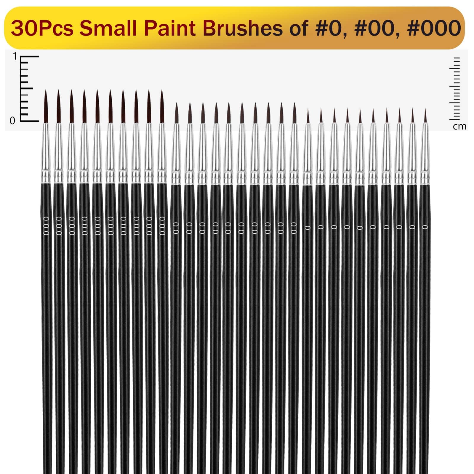 anezus Anezus Tiny Detail Paint Brushes Set 30 Pcs Fine Liner Brushes for Miniature 40k Model Crafts Watercolor Acrylics Oil - View 3 of 7