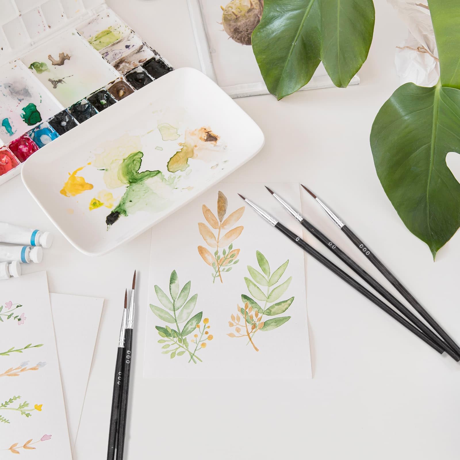 anezus Anezus Tiny Detail Paint Brushes Set 30 Pcs Fine Liner Brushes for Miniature 40k Model Crafts Watercolor Acrylics Oil - View 7 of 7