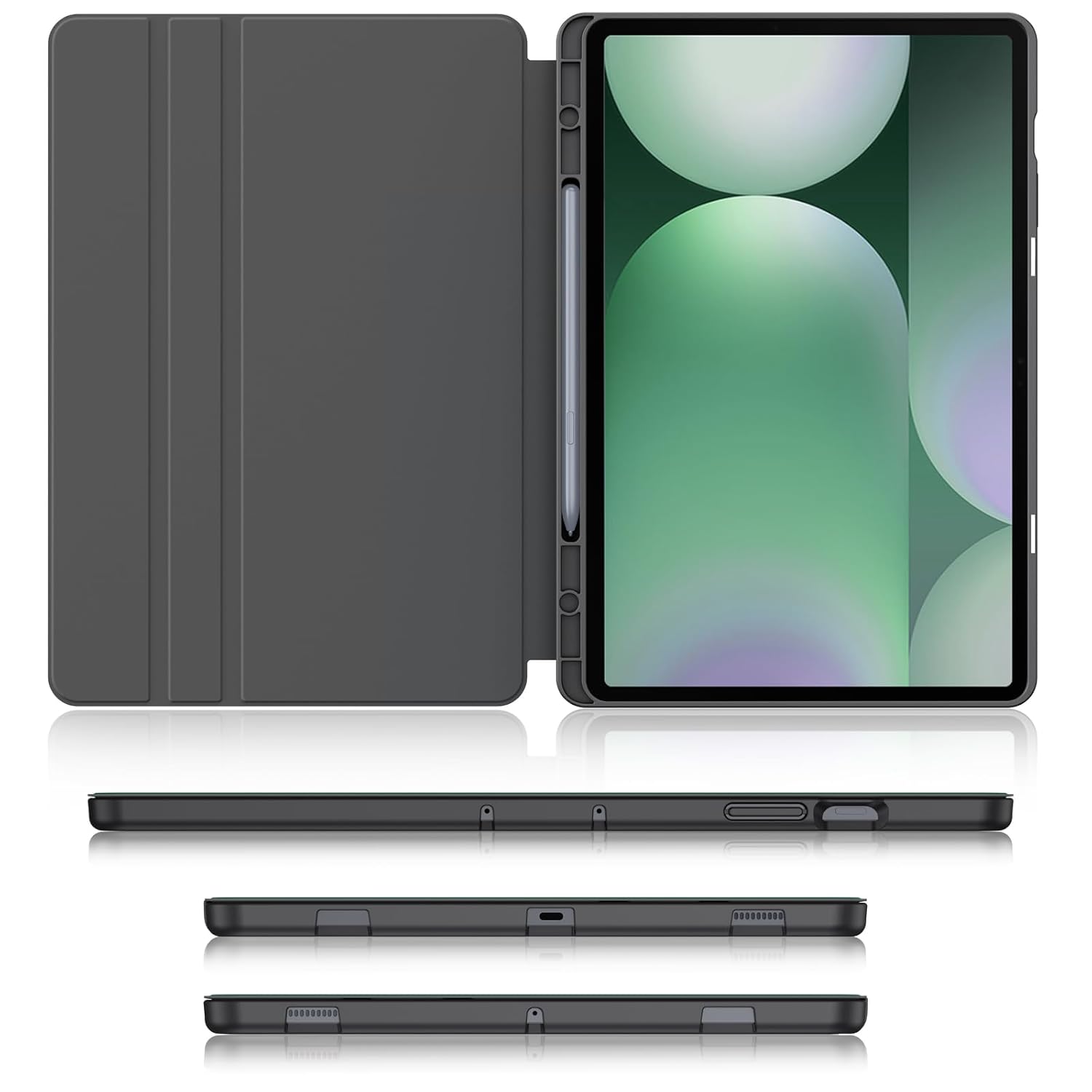 Soke Soke Galaxy Tab S10 S9 S9 FE Plus Case Shockproof Smart Folio Stand Soft TPU Back Cover Midnight Green 12.4 Inch - View 3 of 9
