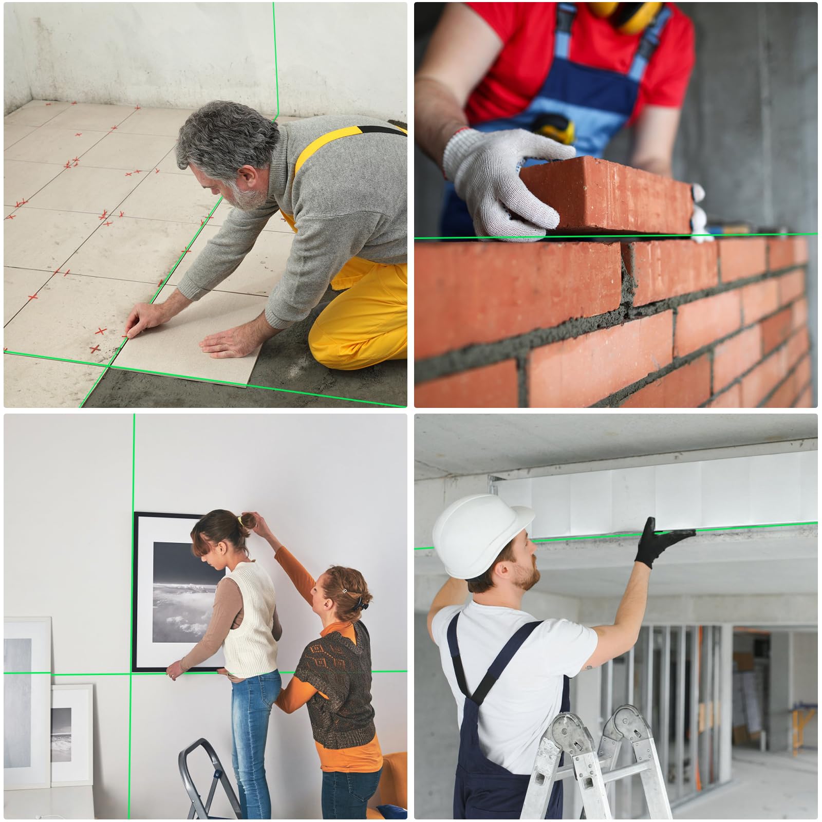 ENRIPRT 16 Line Laser Level 360 Self Leveling 4D Green Cross Line Laser for Construction and Picture Hanging with Batteries and Remote Control - View 7 of 8