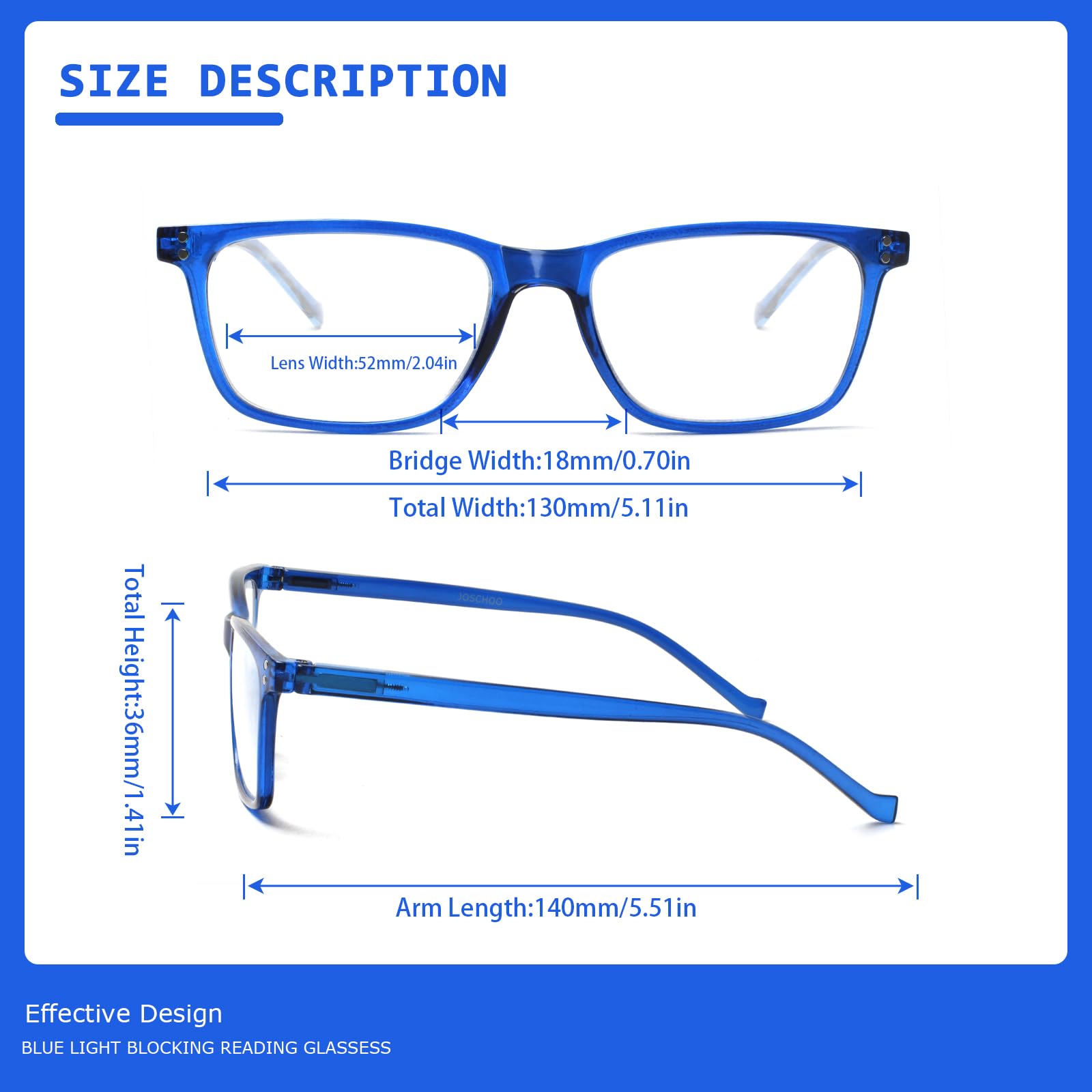 JOSCHOO JOSCHOO 5 Pack Reading Glasses for Men and Women Comfortable Spring Hinges Available in 5 Colors 2 and 25 Magnification - View 2 of 7