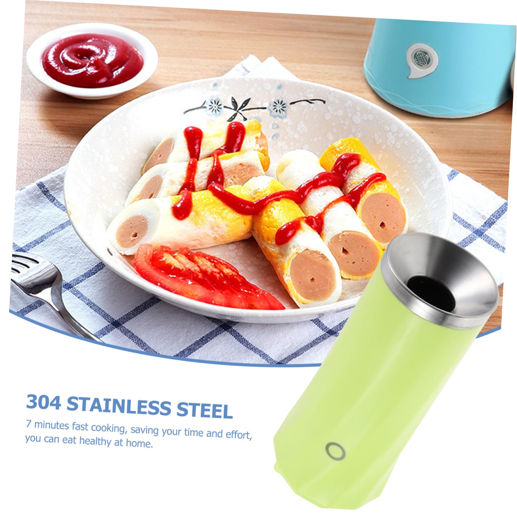 SHOWERORO SHOWERORO Electric Egg Roll Machine Mini Egg Cooker Stainless Steel Omelet Maker Breakfast Sausage Cooking Accessories - View 5 of 9