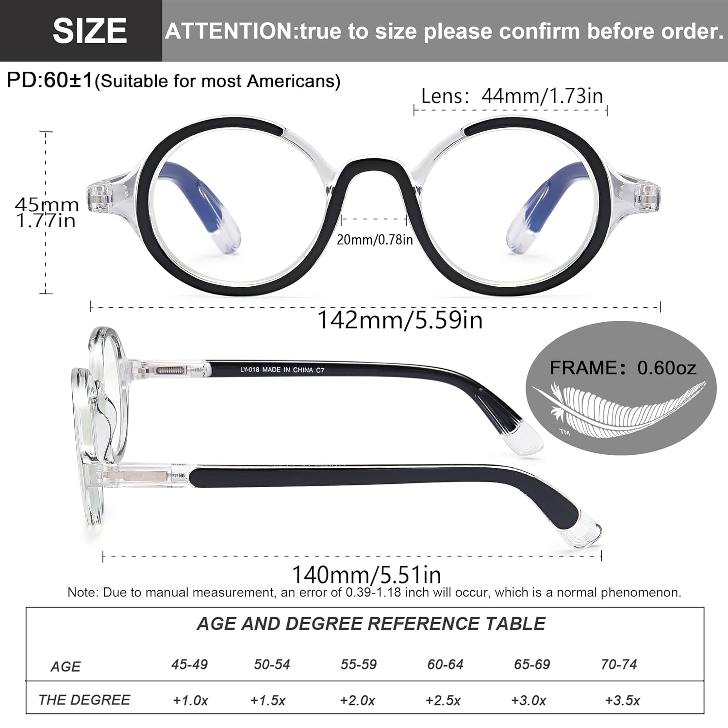YTDBNS YTDBNS 2 Pack Retro Round Blue Light Blocking Reading Glasses for Women and Men with Spring Hinge 2.0 - View 3 of 7
