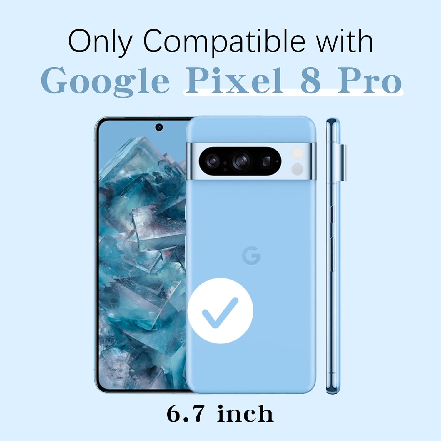 TSAYGFK Google Pixel 8 Pro Case Stylish Glitter Crystal Soft TPU Luxury Cute Protective Cover with Kickstand Strap for Women 6.7 inch - View 2 of 9