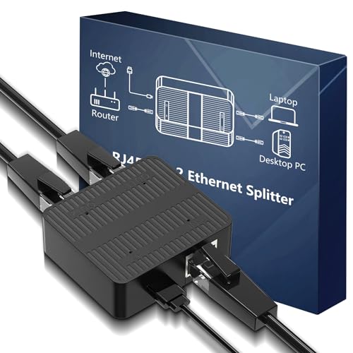 NICGIGA Gigabit Ethernet Splitter for 2 Devices 1000Mbps High Speed LAN Adapter with USB-C Power Cable for RJ45 Cat 5 to 8 Networking - View 3 of 8