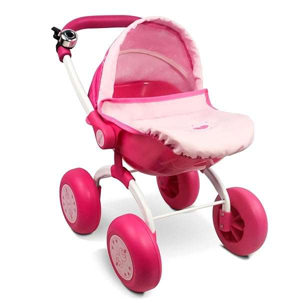 ANIVIA ANNIVIA Baby Doll Stroller - Foldable Metal Pram & Carriage for Kids | Perfect Doll Accessory
