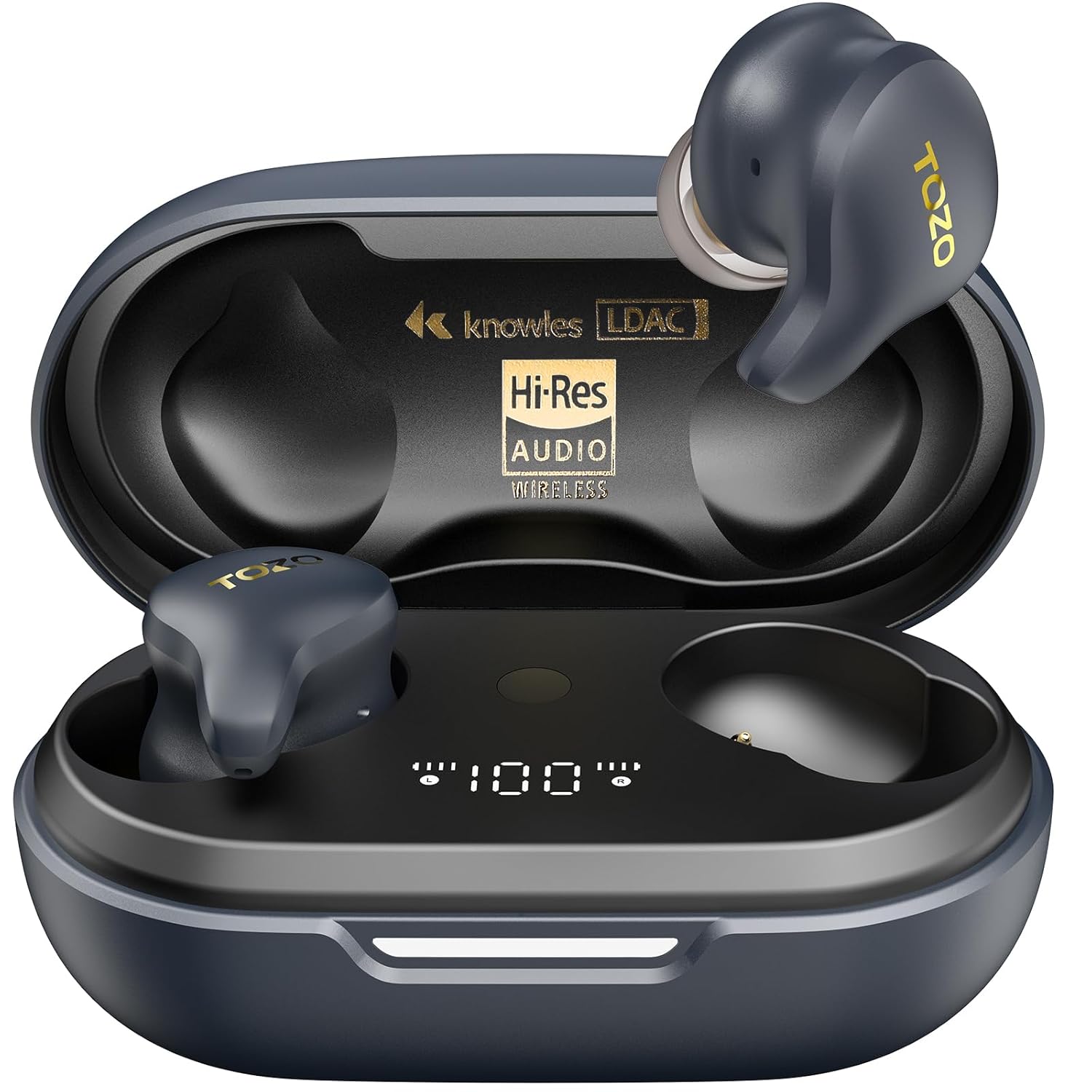TOZO Golden X1 Wireless Earbuds with Balanced Armature and Hybrid Dynamic Driver Bluetooth Headphones Noise Cancellation Galaxy Blue Black