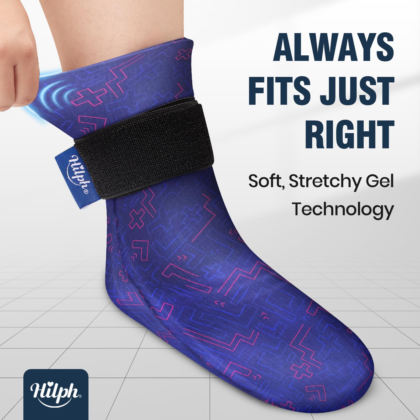 Hilph Hilph Gel Foot Ice Pack Sock for Hot and Cold Therapy Cooling Socks for Hot Feet Edema Chemotherapy Arthritis Post Partum Foot Blue - View 9 of 9