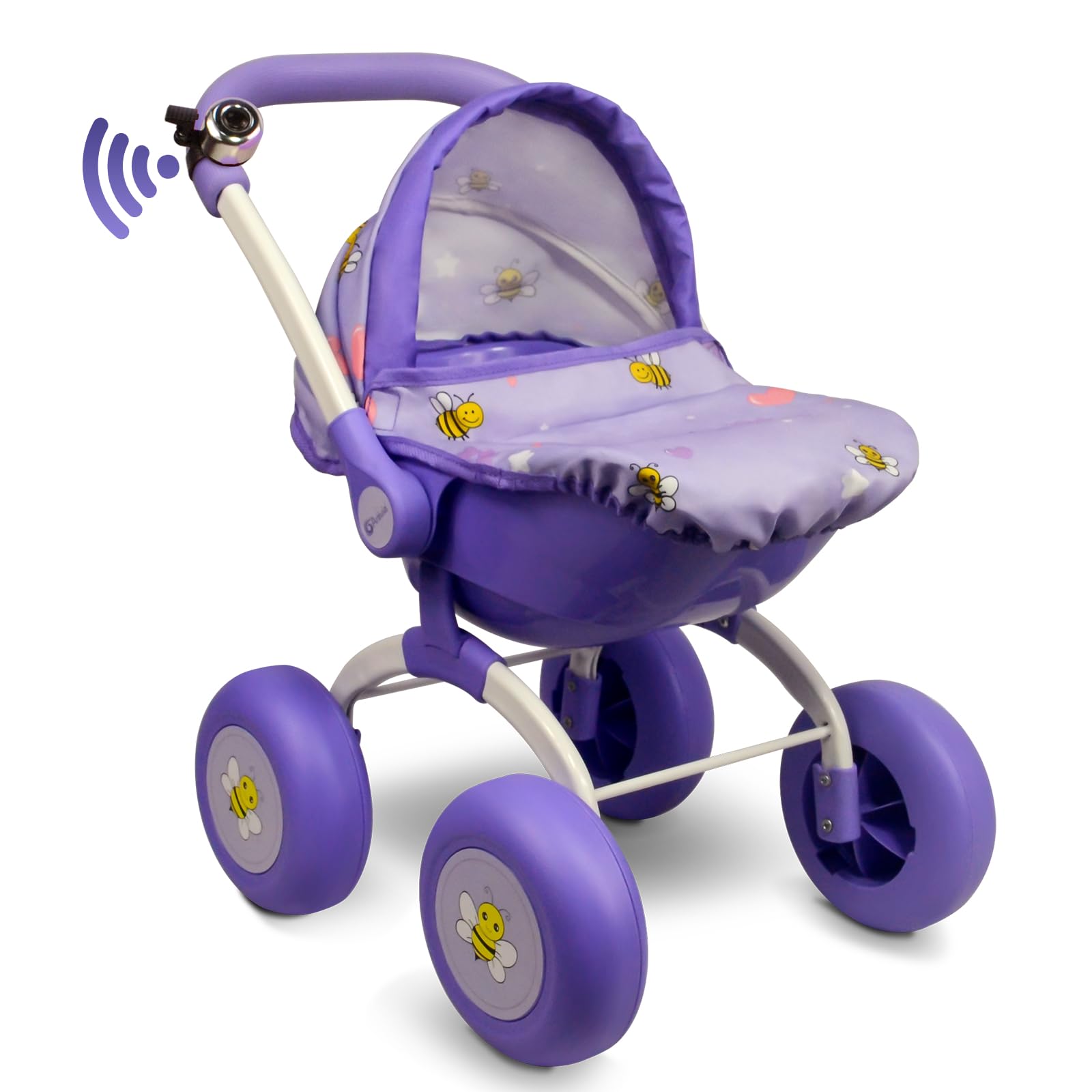 ANIVIA Anivia Realistic Doll Stroller - Heart Design, Foldable Toy for Toddlers & Girls | Perfect Gift (DT301purple)