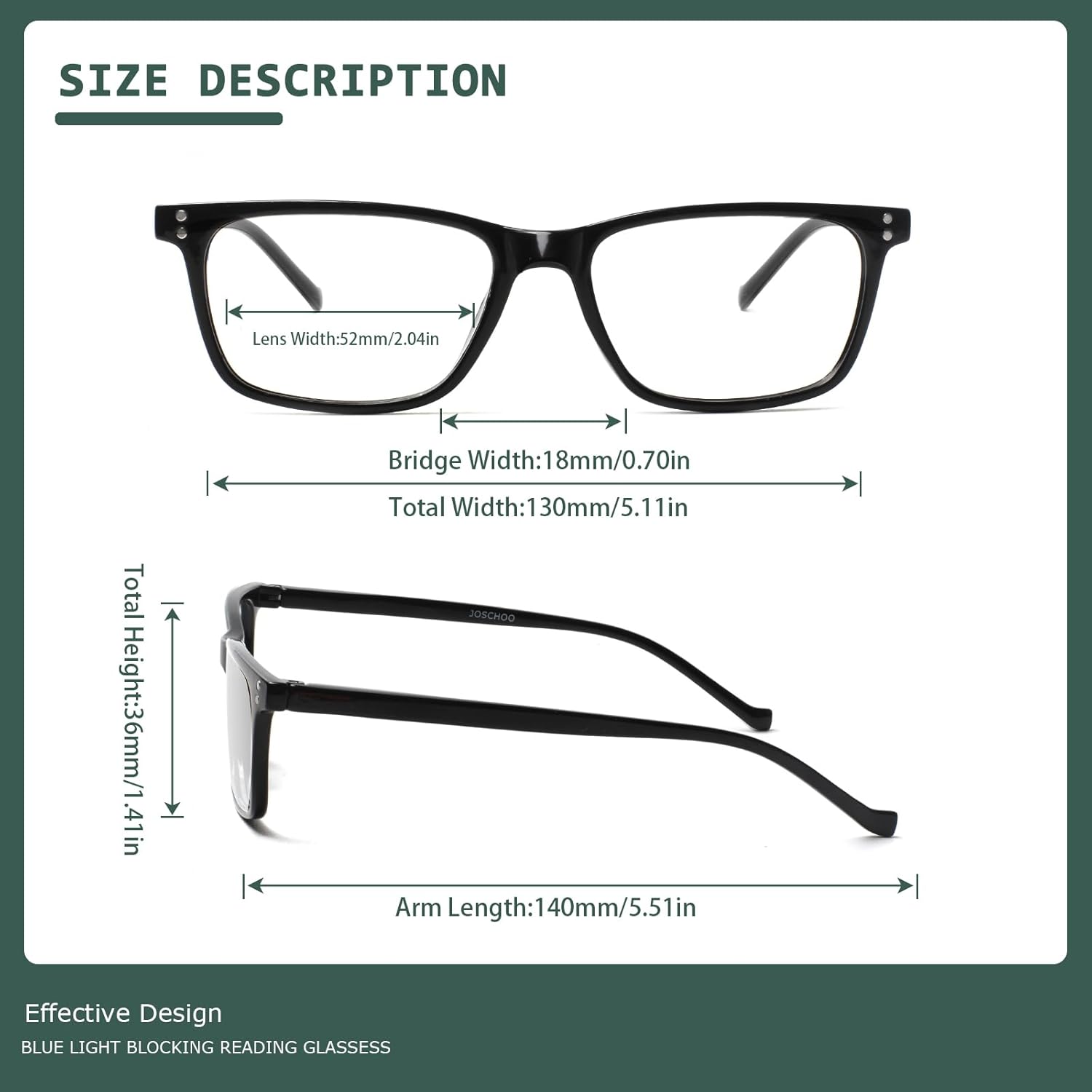 JOSCHOO JOSCHOO 5 Pack Comfortable Reading Glasses for Men and Women with Spring Hinges in 5 Colors 1.0 Magnification - View 2 of 7