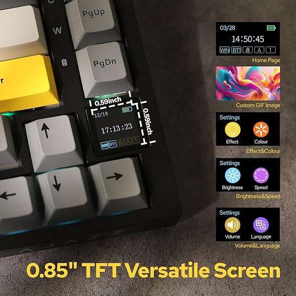 EPOMAKER EPOMAKER Ajazz AK820 Pro: Gasket-Mounted 75% Mechanical Keyboard with TFT Display & Bluetooth 5.1 - Perfect Gaming Gift! - View 5 of 9