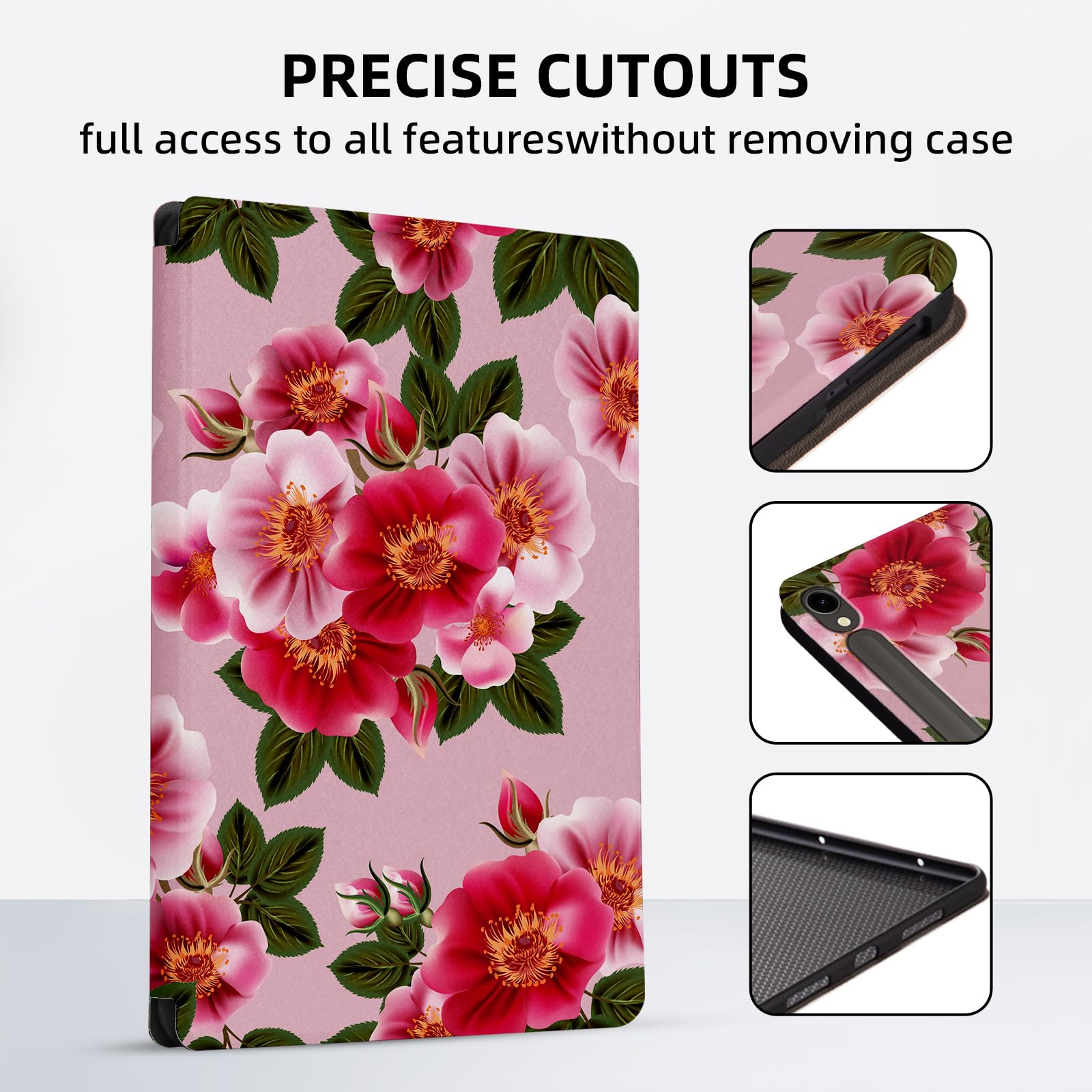 Nuouxoco Nuouxoco Premium Folio Case for Samsung Galaxy Tab S9 11 inch with Multi Viewing Angles and Auto Wake Sleep Feature in Fortune Peony Design - View 5 of 7