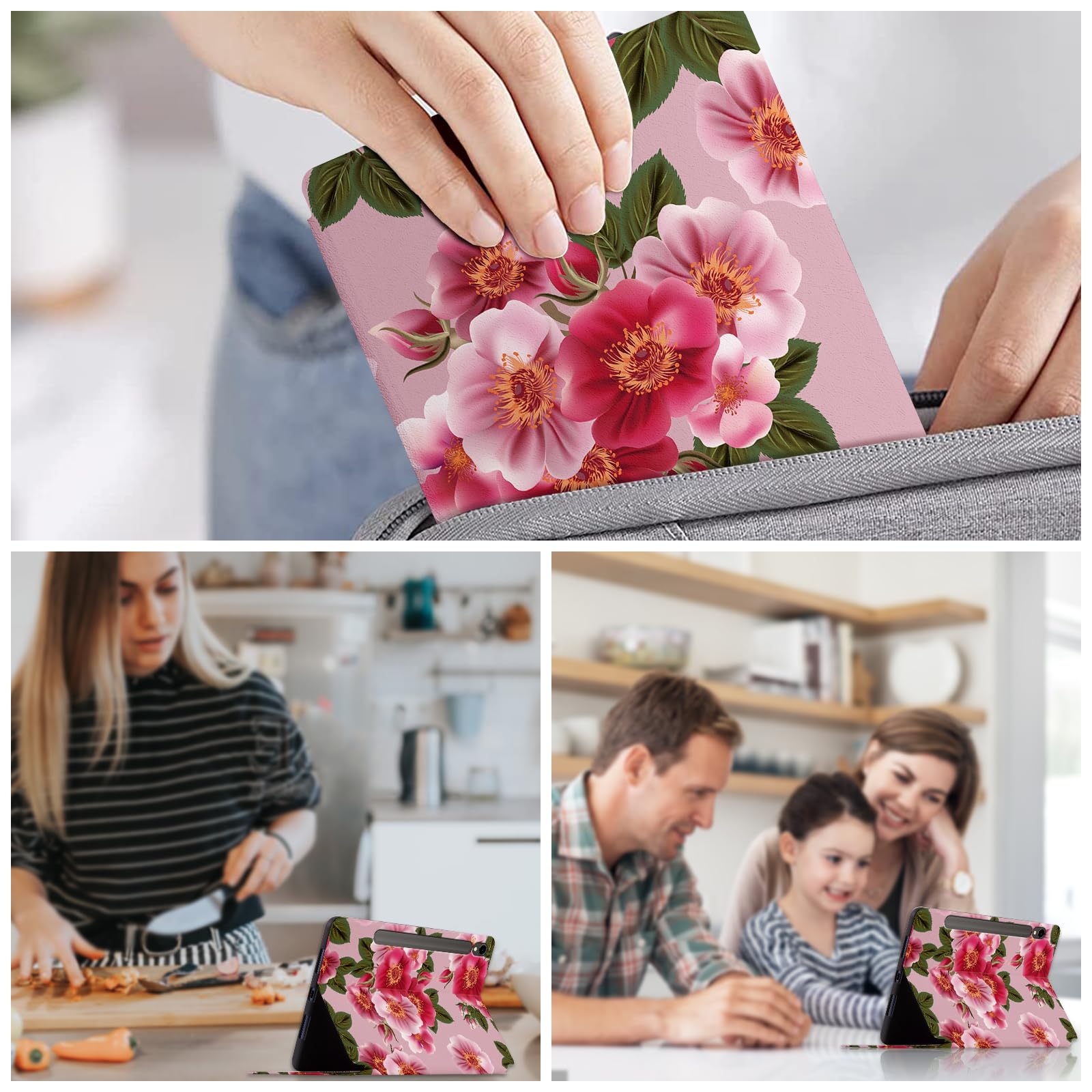 Nuouxoco Nuouxoco Premium Folio Case for Samsung Galaxy Tab S9 11 inch with Multi Viewing Angles and Auto Wake Sleep Feature in Fortune Peony Design - View 7 of 7