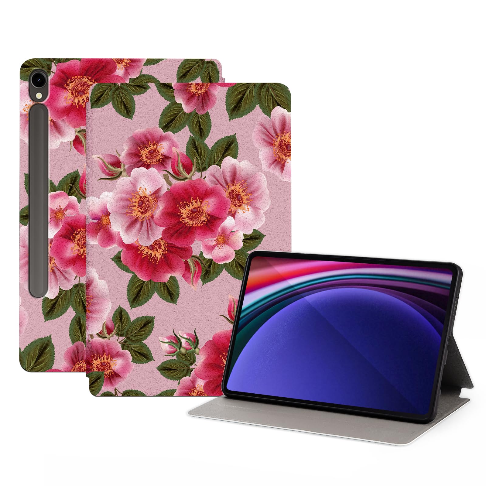 Nuouxoco Nuouxoco Premium Folio Case for Samsung Galaxy Tab S9 11 inch with Multi Viewing Angles and Auto Wake Sleep Feature in Fortune Peony Design