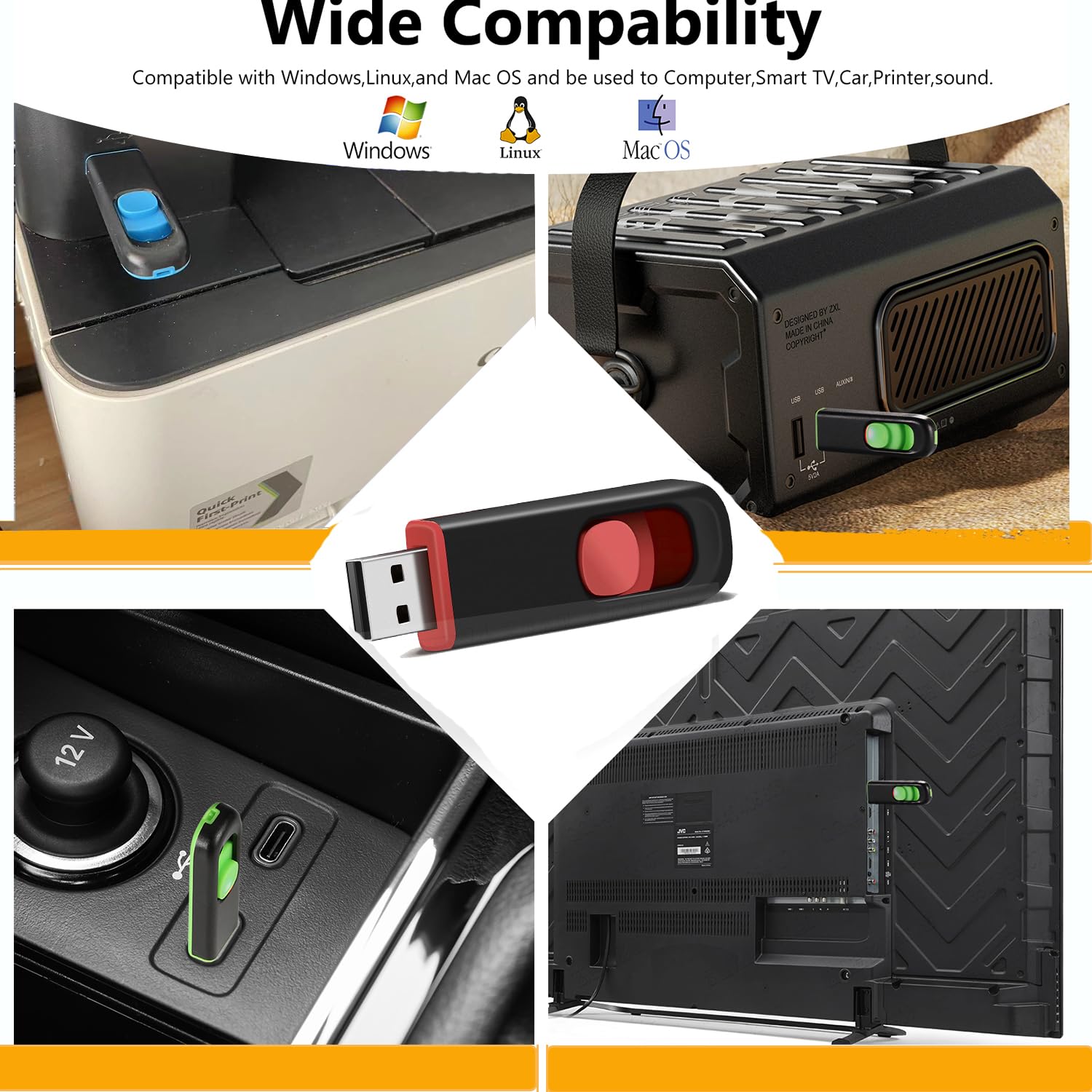 MAKACTUA MAKACTUA 5 Pack 8GB USB Flash Drive USB 2.0 Memory Stick for Data Storage in Multiple Colors - View 3 of 6