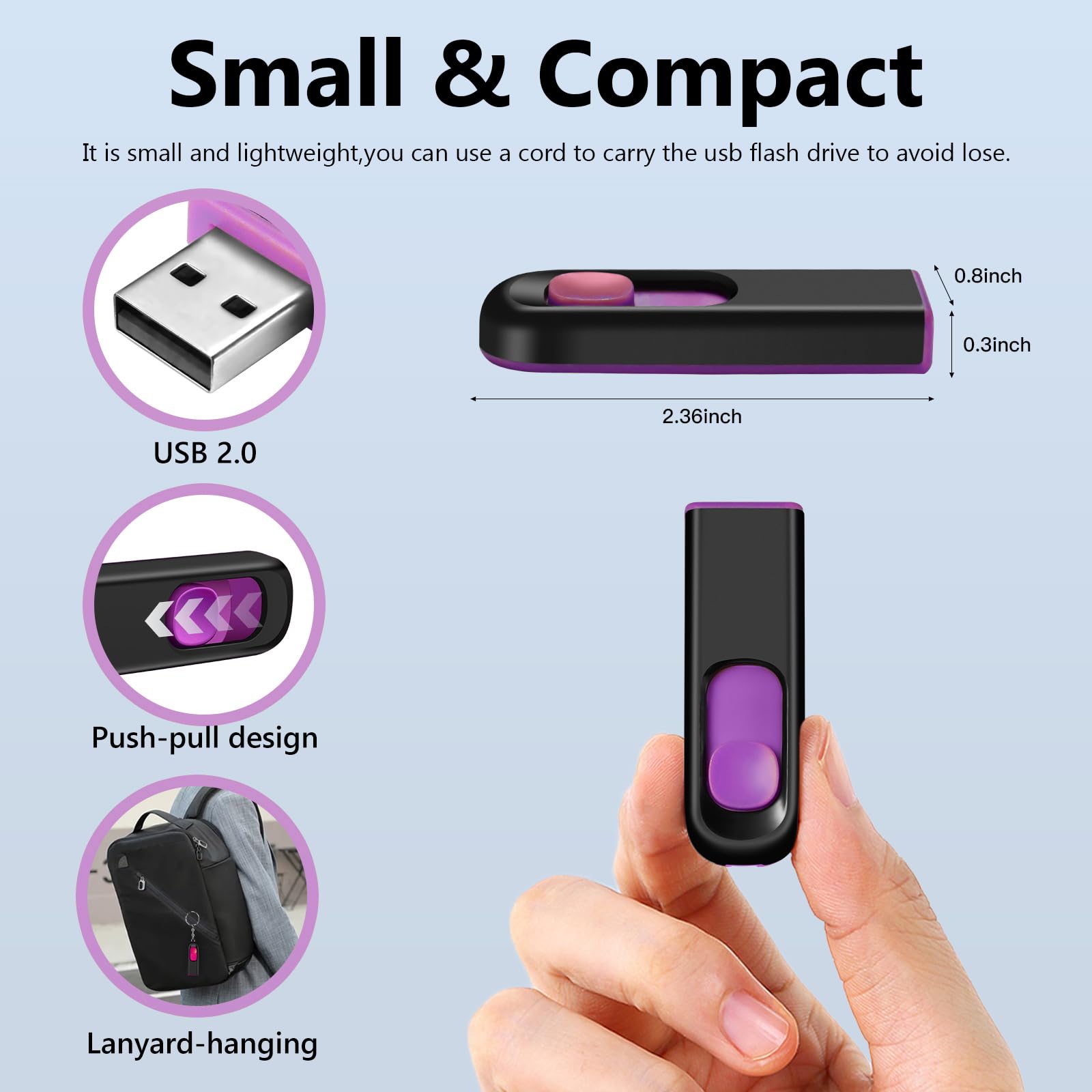 MAKACTUA MAKACTUA 5 Pack 8GB USB Flash Drive USB 2.0 Memory Stick for Data Storage in Multiple Colors - View 4 of 6